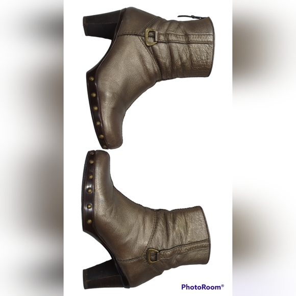 Stuart Weitzman • Studded Metallic Ankle Boots - Picture 2 of 12